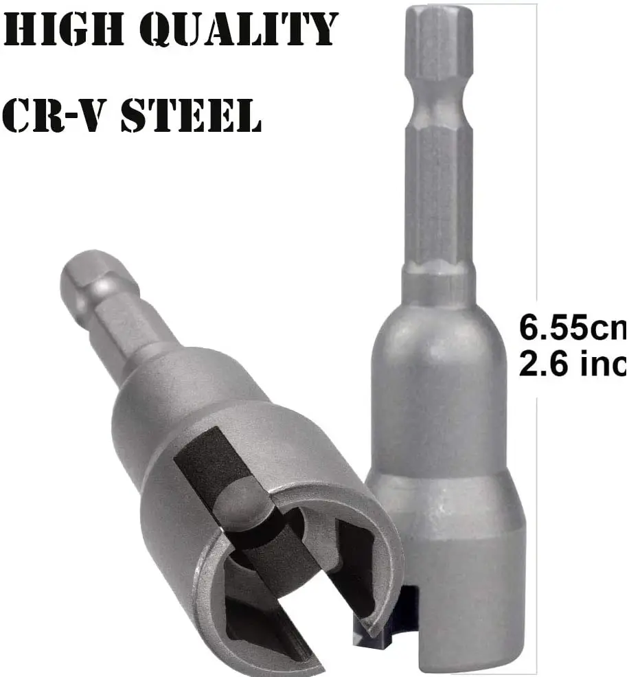 Set di cacciaviti per dadi ad alette di potenza Set di chiavi a bussola per dadi ad alette 1/4 "codolo esagonale per viti a dado per pannelli occhio C gancio bullone q-hanger