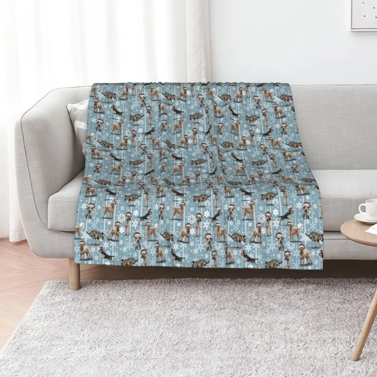 The Christmas Border Terrier Throw Blanket Large Nap Plaid on the sofa Summer Beddings Thin anime Blankets