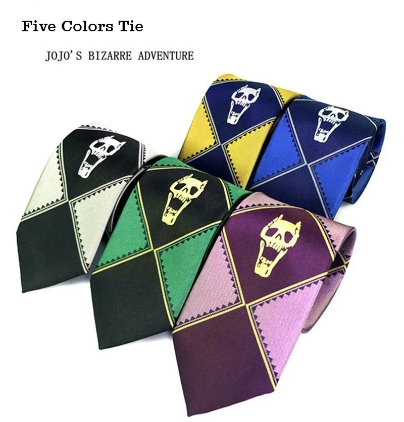 Anime Kira Yoshikage Cosplay Ties Pendant Kujo Jotaro Neck Tie Props Fashion Necktie