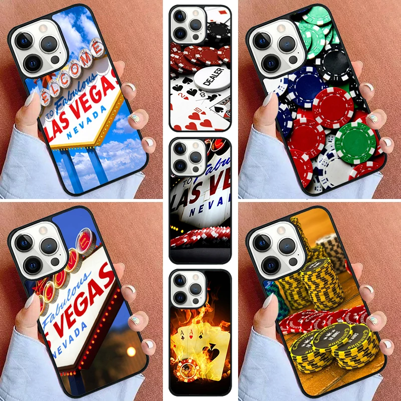 LAS VEGAS NEVADA CASINO POKER CARDS Phone Case For iPhone 16 15 14 Pro Max 11 13 12 Mini Max SE 2020 6S 7 8 Plus Cover Capa