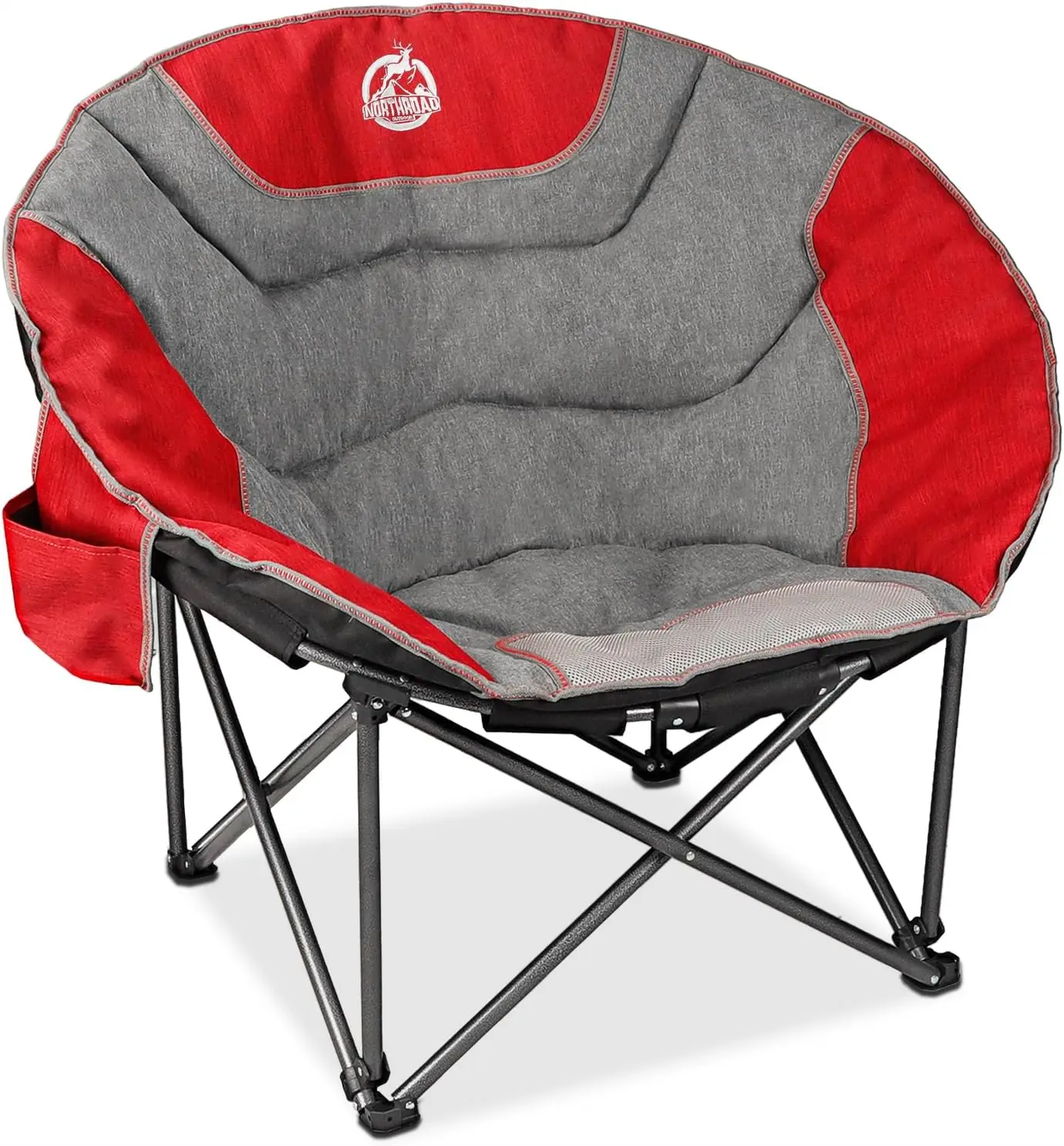 

Кемпинговое кресло XXL, увеличенное круглое кресло, складное мягкое кресло-табурет с боковым карманом, грузоподъемность 500 фунтов, для активного отдыха, походов и рыбалки