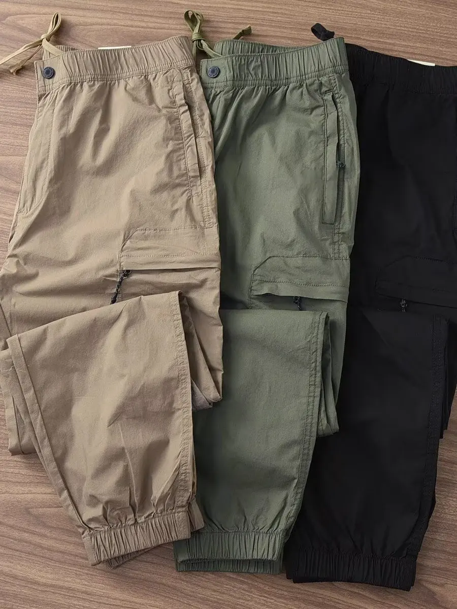 

Spring 2026 Men's Outdoor Sports Qui Dry Casual Pants Loose Cuffed Nine Point Trendy Workwear Polyester Fiber Leisure Trousers