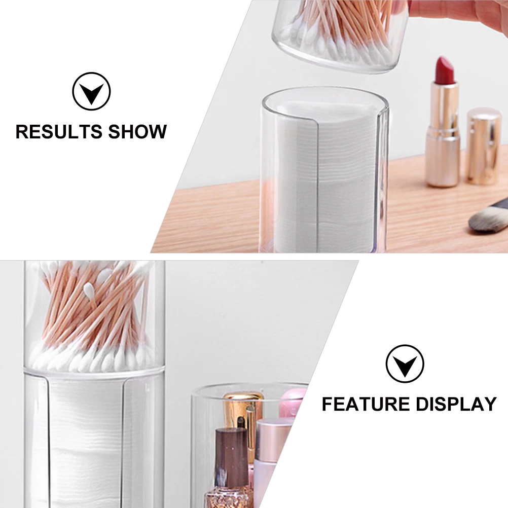 

1pc Clear Cotton Pad Storage Box Double Layer Transparent Household Container For Bathroom Living Room Small Items With Lid