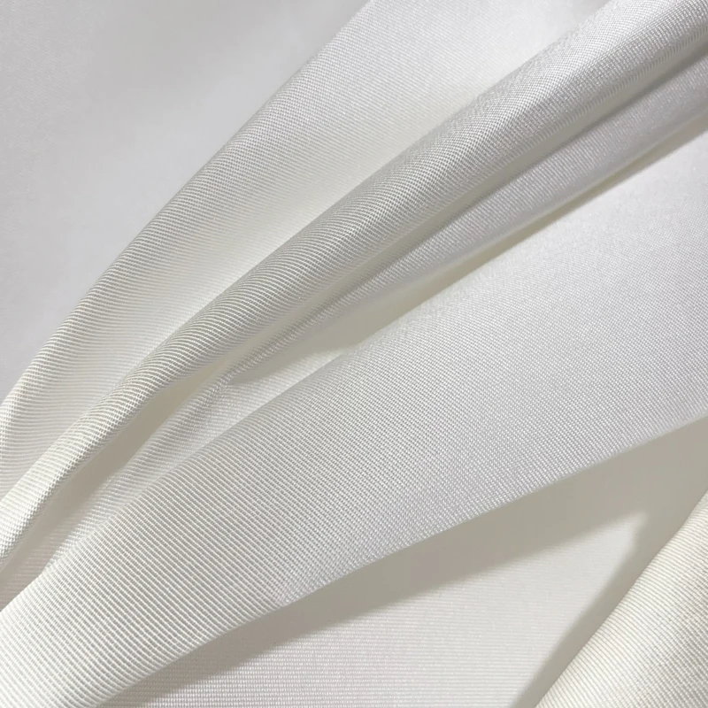 Stiff Mikado Satin Fabric in White and Black, Luxury Twill Satin by the Yard for Wedding Dress and Suit Sewing Project