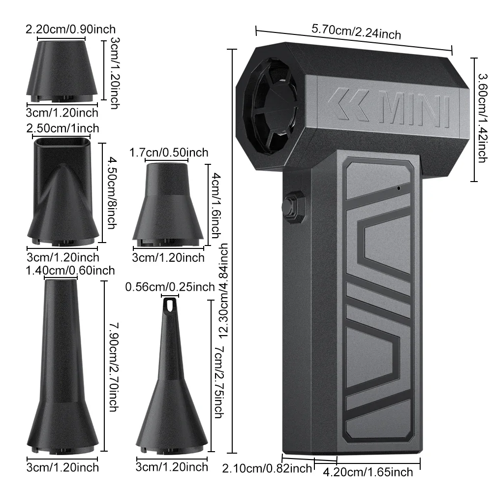 780,000 RPH منفاخ الهواء التوربينات الكهربائية مروحة قوية فرش السيارات عالية السرعة التوربينات مروحة نفاثة USB قوية إزالة الغبار صغيرة