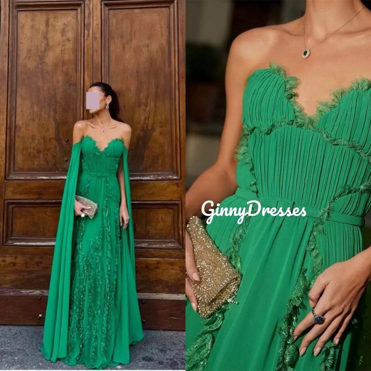 

Вечернее платье зеленого цвета с открытыми плечами, элегантные вечерние платья трапециевидной формы для женщин, длиной до пола, на молнии, без рукавов, на свадьбу