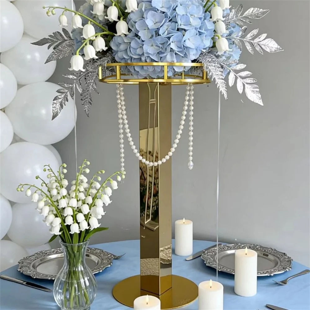 

80\100cm Metal Stand Wedding Table Centerpieces Stainless Steel Road Lead Party Decoration