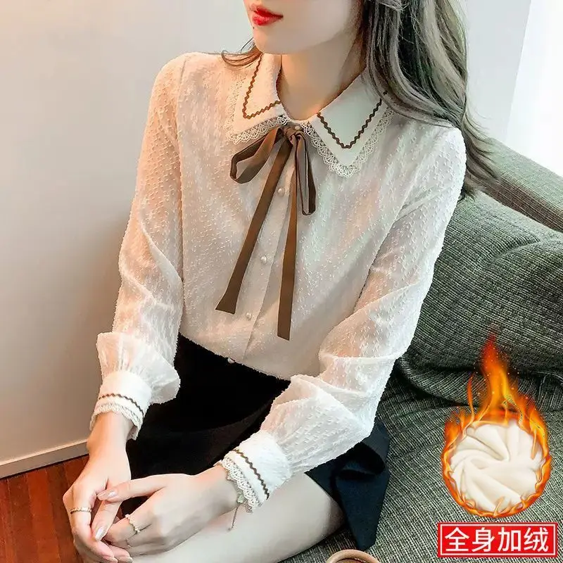 Bow Lace Shirt Women's New Style Stylish Interior Bottom Layer Women's Top