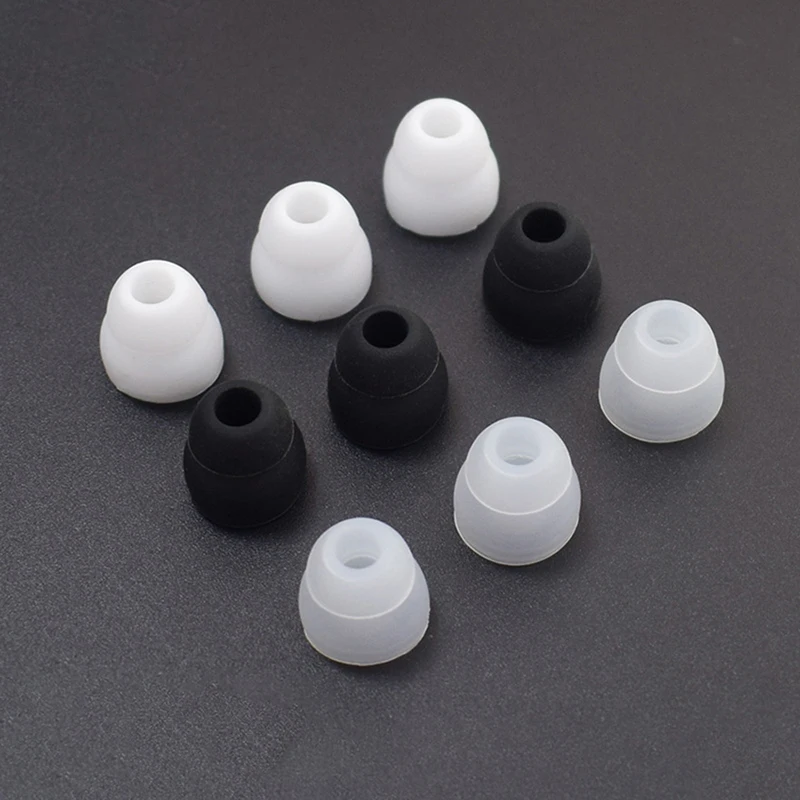 4pcs Two Layer Silicone Earbud Eartips Cover Cushions Replacement for In-Ear Earphone Headphone Earplug Ear Pads