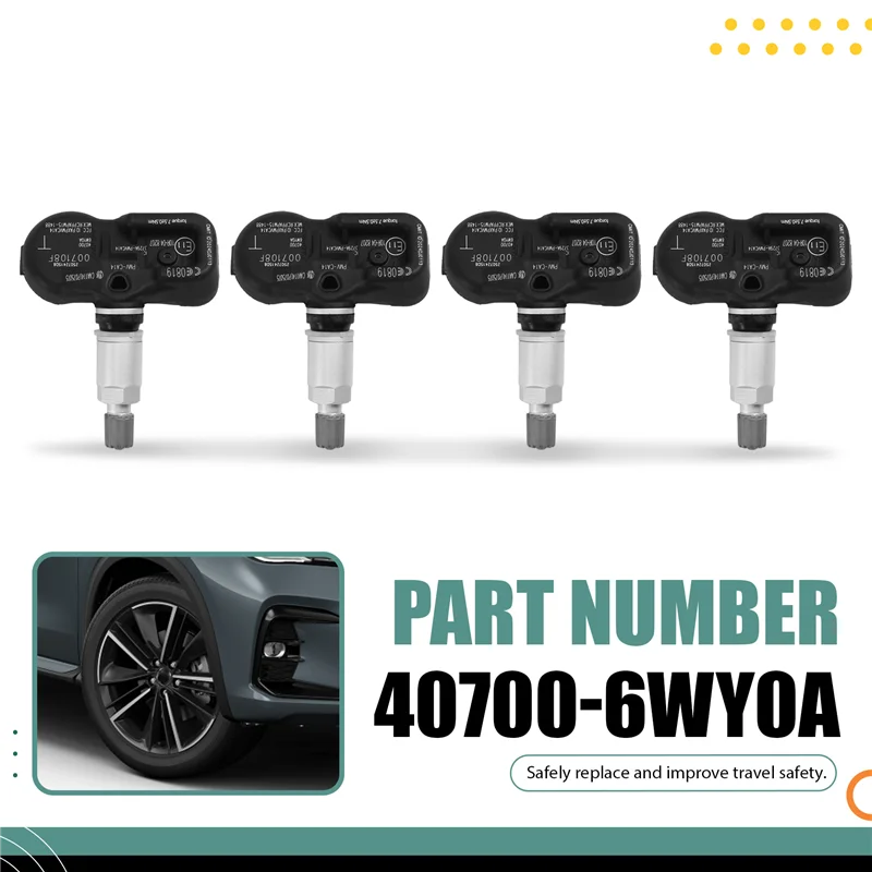 X39A-Für Infiniti QX50 QX55 QX60 QX80 Nissan Altima Kicks 2014-2025 4Pcs Auto Reifendruck Sensor Kit 40700-6WY0A 407006WY0A