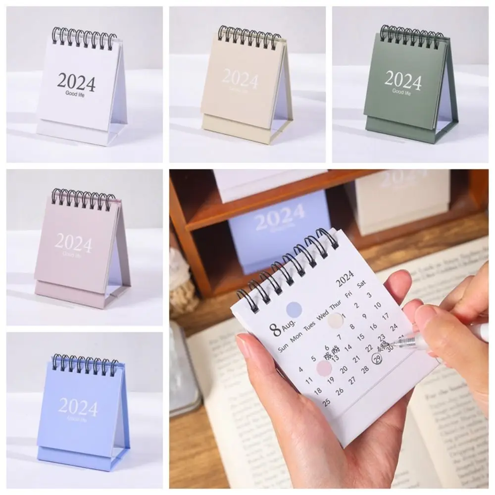 Agenda Organizer Mini Desk Calendar Schedule Planner Standing Flip Calendar 2024 Calendar Yearly Agenda Minimalism