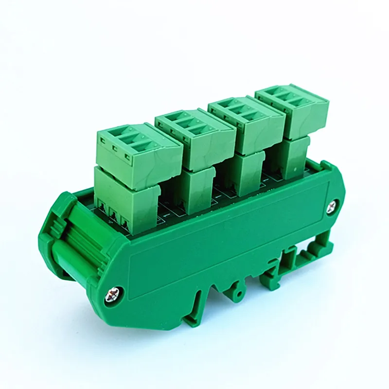 Slim DIN Rail Mount 30A/300V 4x3 Position pluggable Screw Terminal Block Distribution Module