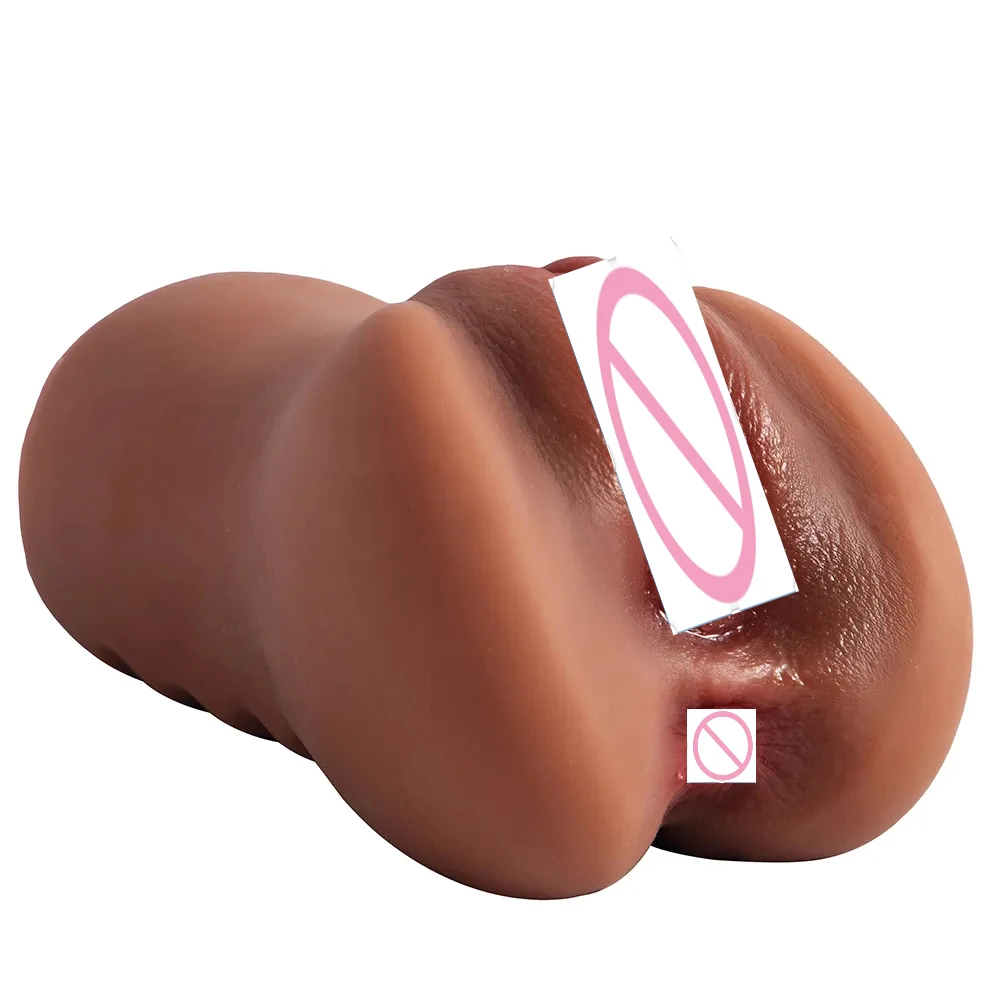 Super Realistic Men Masturbator Cup Deep Throat Real 2 IN 1 Artificial Vagina Blowjob Anal Clit Sex Toys for Men Adult Supplies
