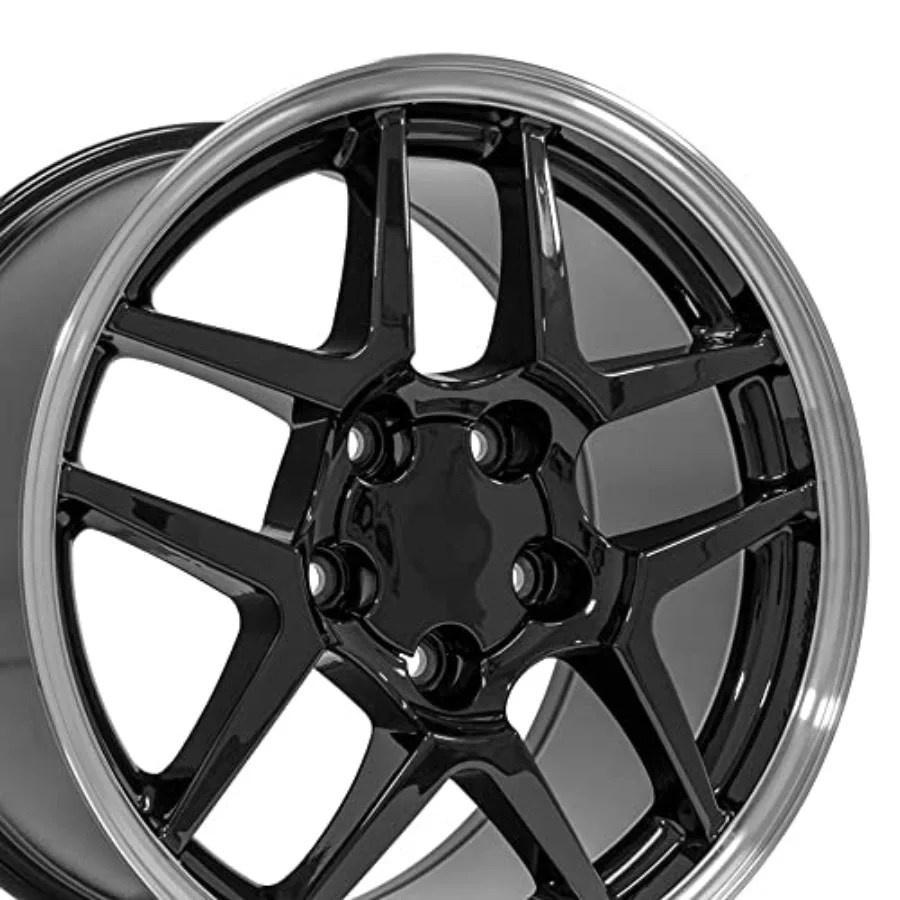 

OE Wheels CV04 17 Inch Rim for Corvette C5 Z06 Style 5x120.65 17x9.5 Gloss Black Machined Lip Finish Hollander 5123