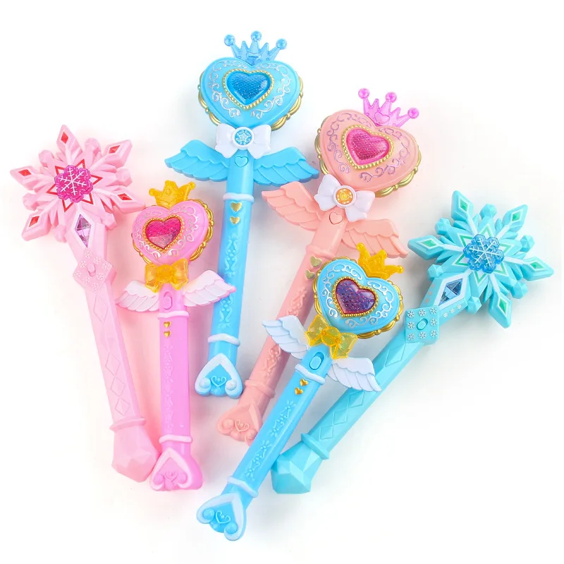 Meninas Fairy Magic Wand Brinquedos Conjunto, Decorações de Casa, Maquiagem Luminosa, Música Leve, Floco de Neve, Presente Infantil