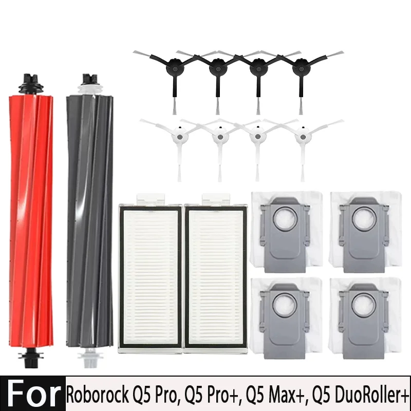

Roborock Q5 Max+ / Q5 DuoRoller+ Robot Vacuum Replacement Parts Main Roller Side Brush Hepa Filter Dust Bag