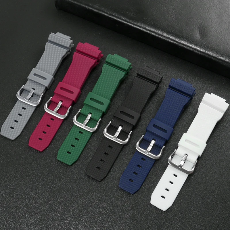 Silicone Watch Strap Substitute G-SHOCK GM-2100/GA-5600 Series Convex Interface Rubber Watchband 16mm