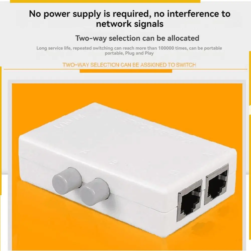 A76K RJ45 Divisor Seletor Switch de rede de 2 portas entre rede intranet e extranet