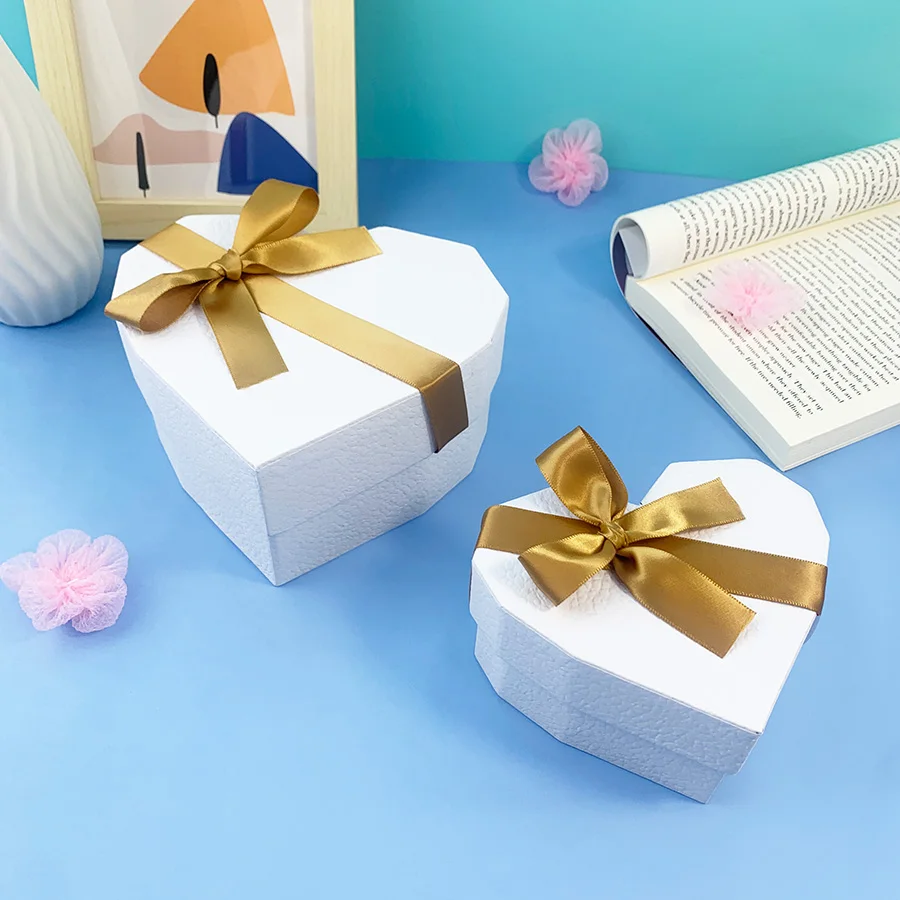 

2PCS Wedding Party All-In-One Gift Box with Bow Perfect for Party Weddings Birthday Holiday Candy Box Storage Decoration S051