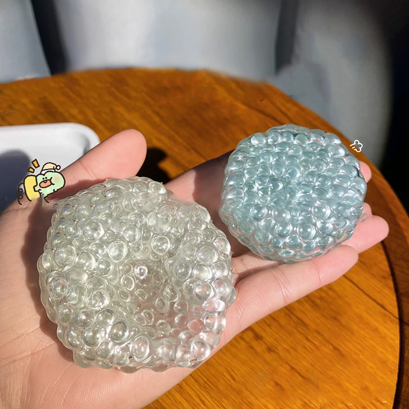 Bolas creativas de cuentas de cristal transparente para aliviar el estrés, juguetes de rebote lento, juguetes de descompresión para niños