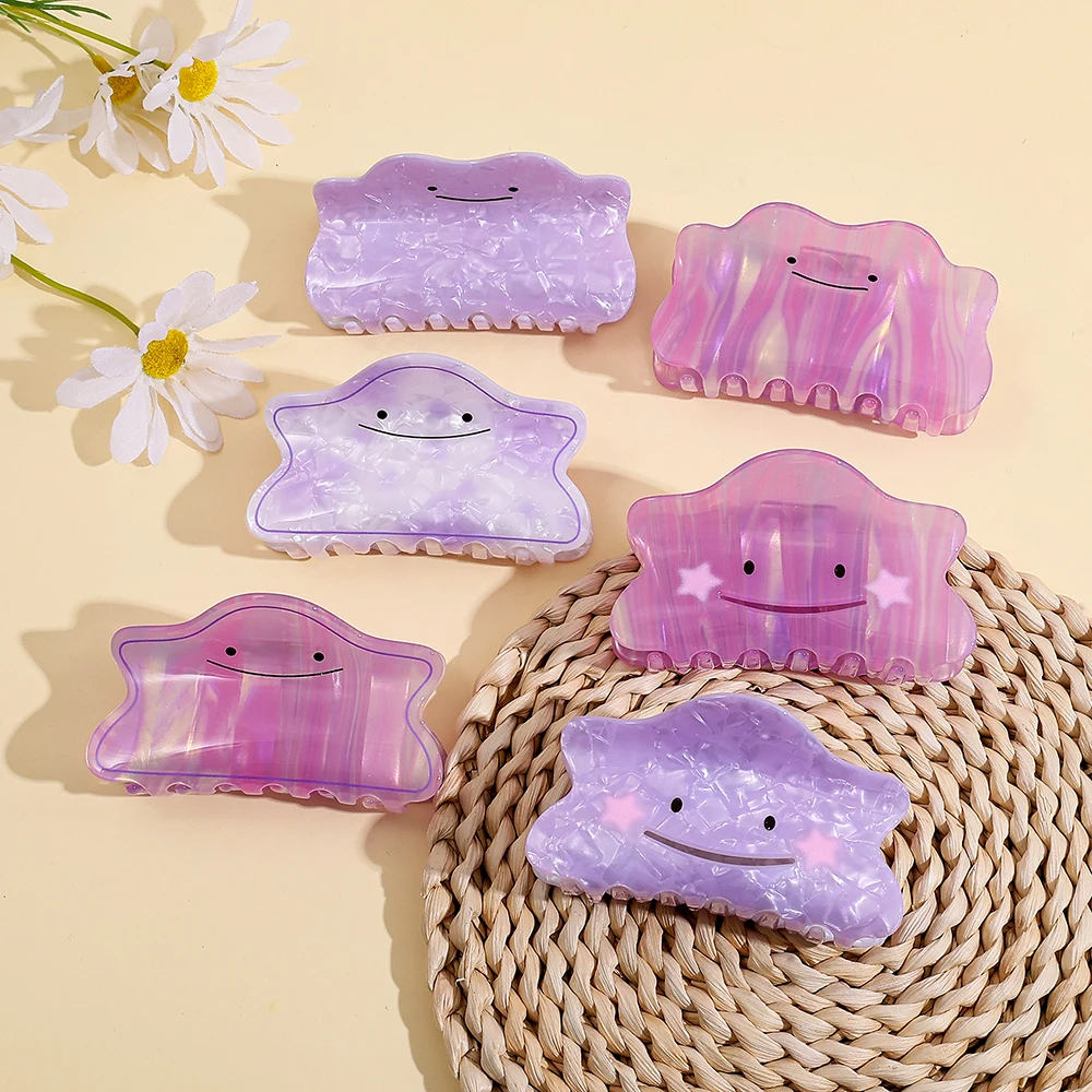 

1PC/6PCS Pokémon cute cartoon character Ditto hair claw, multi-functional hair accessory hair claw