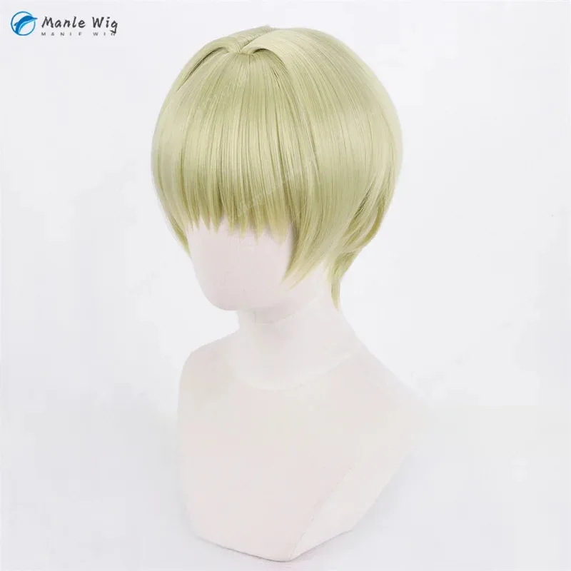 هنتر Shalnark 30 سنتيمتر قصيرة الأخضر الأصفر الباروكات مقاومة للحرارة الاصطناعية الشعر أنيمي تأثيري حلي + غطاء شعر مستعار