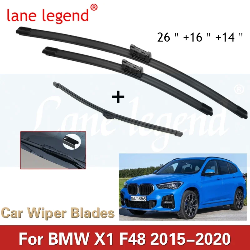 

Wiper Front & Rear Wiper Blades Set For BMW X1 F48 2015 2016 2017 2018 2019 2020 Windshield Windscreen 26"16"14"