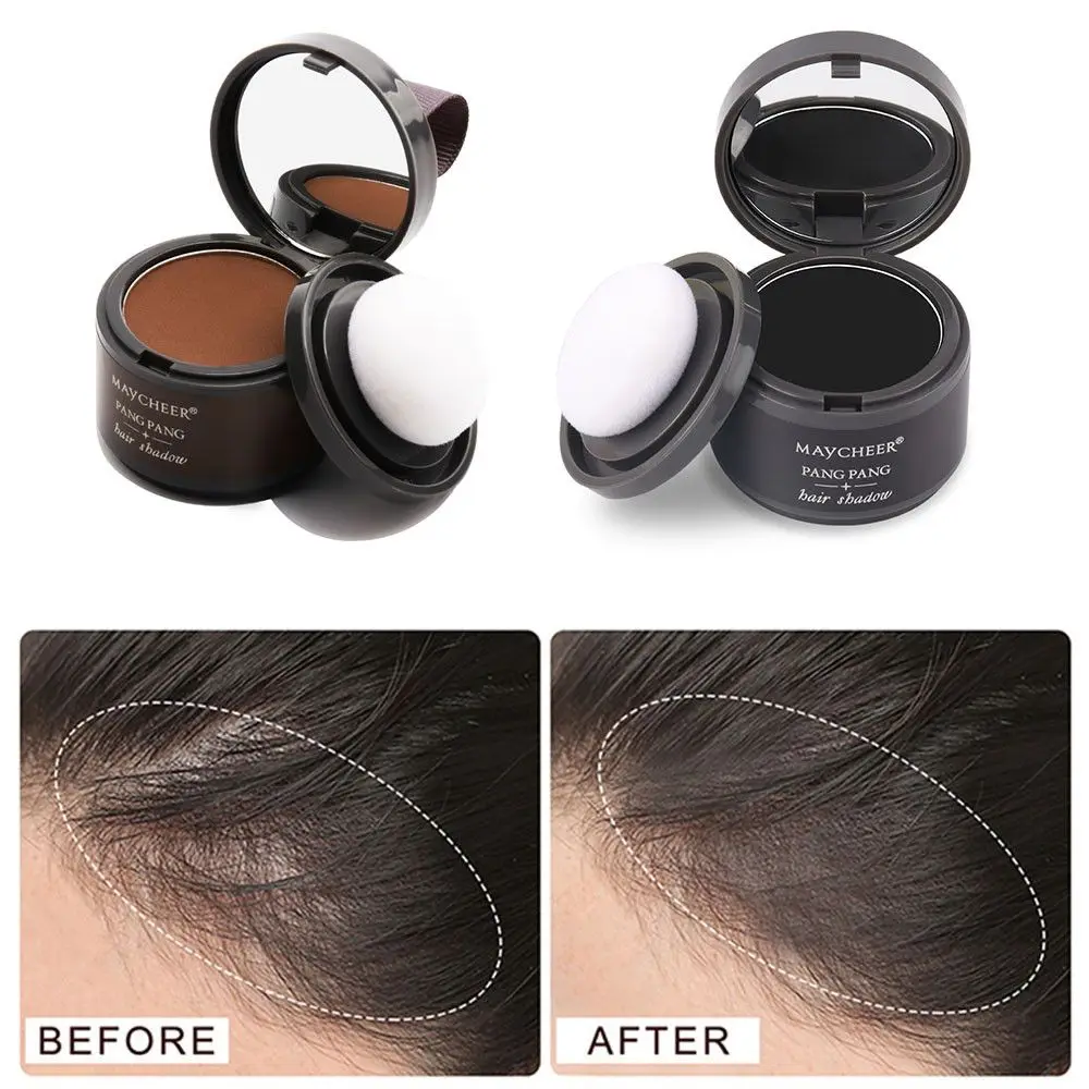 4g Hairline Hair Filling Powder Hairline Shadow Powder Bald Coverage Makeup Natural Cover Puff Forehead Trimming Hair Concealer