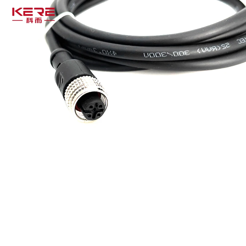 KERE 1Pcs M12 Sensor Connector 4 5 8 Pin Male / Female Aviation Plug IP67 Waterproof Wire A Type 2m PVC Cable