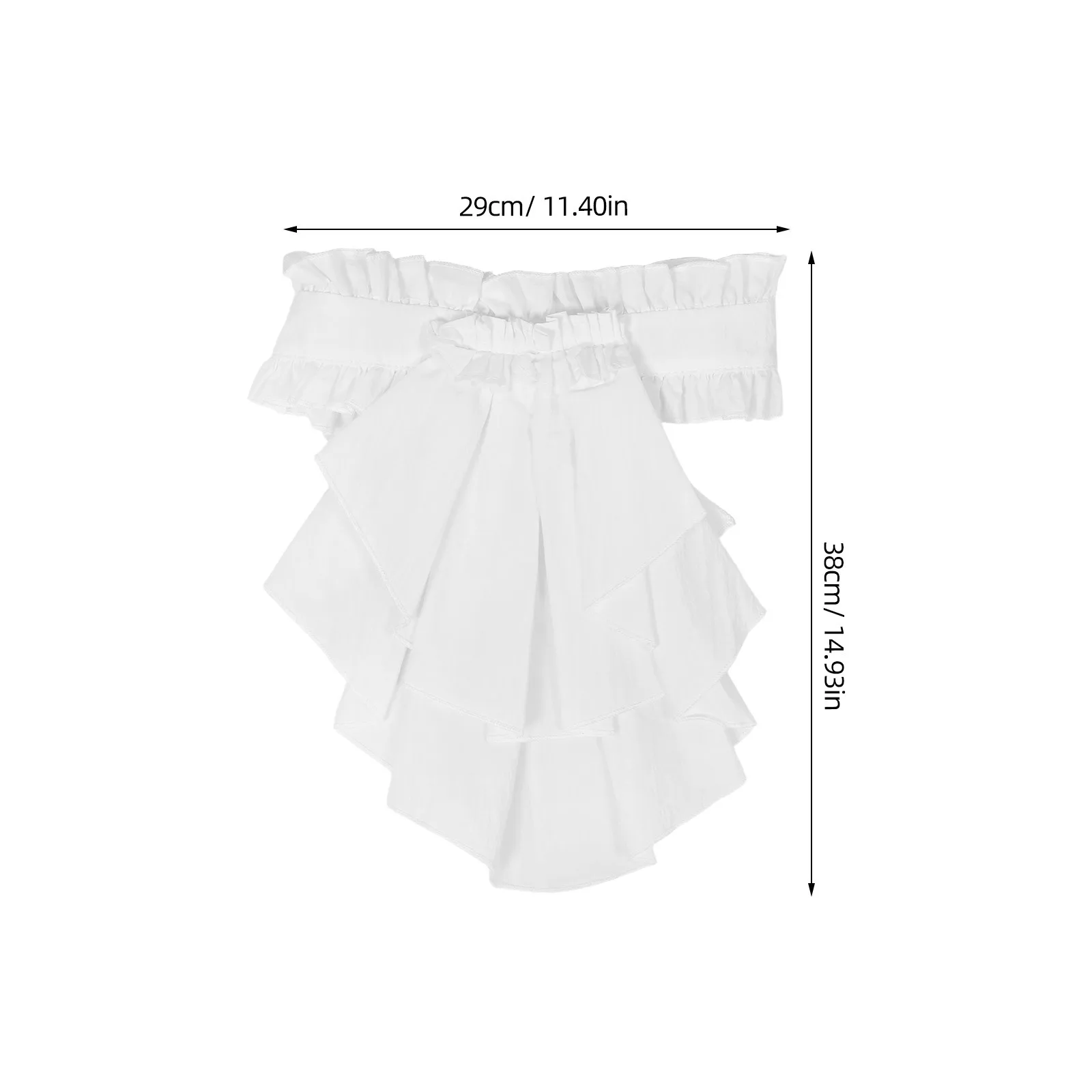 الأبيض انفصال المحكمة نمط طوق تكدرت متعدد الطبقات فو برقبة قابل للتعديل خمر الدانتيل متابعة تصميم للنساء الشتاء #2