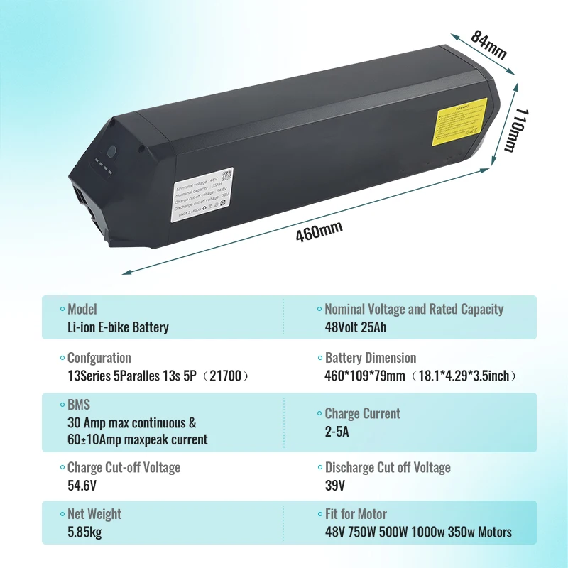 48V 25Ah Reention Dorado Ebike Battery Side Release 21700 Lithium Batteria NCM Moscow Plus Milano VoltBike Yukon