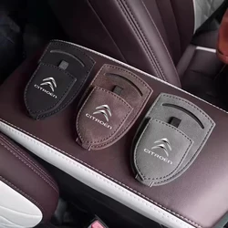 Leather Car Sun Visor Glasses Box Sunglasses Clip Card For Citroen C3 C4 C5 C6 C-Quatre Accessories