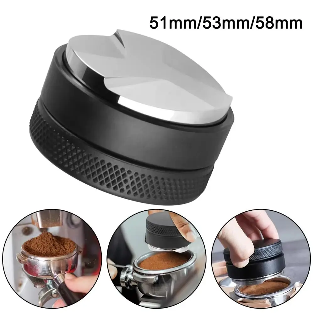 

2-in-1 Dual Head Coffee Leveler 51/53/58mm Adjustable Depth Coffee Tamper 3 Angled&Flat Anti-slip Coffee Distributor