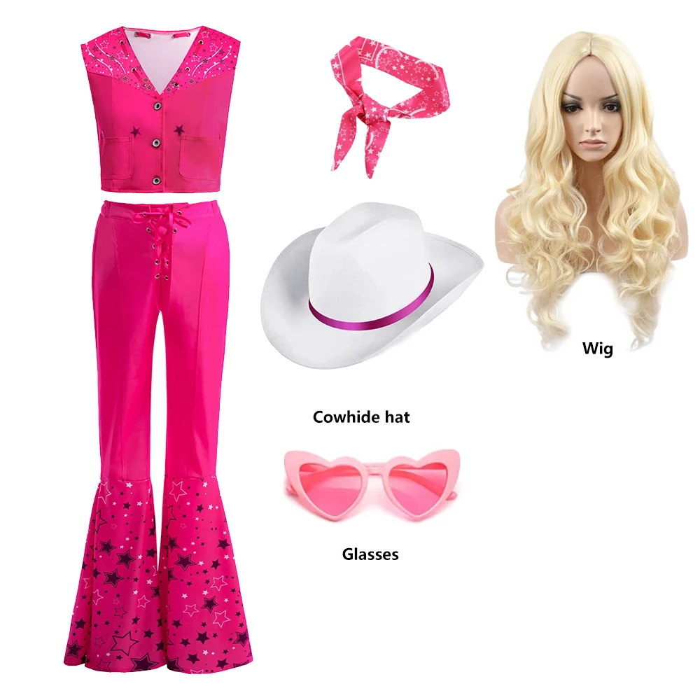 Disfraz de Cosplay de Barbi de película para mujer y niña, ropa