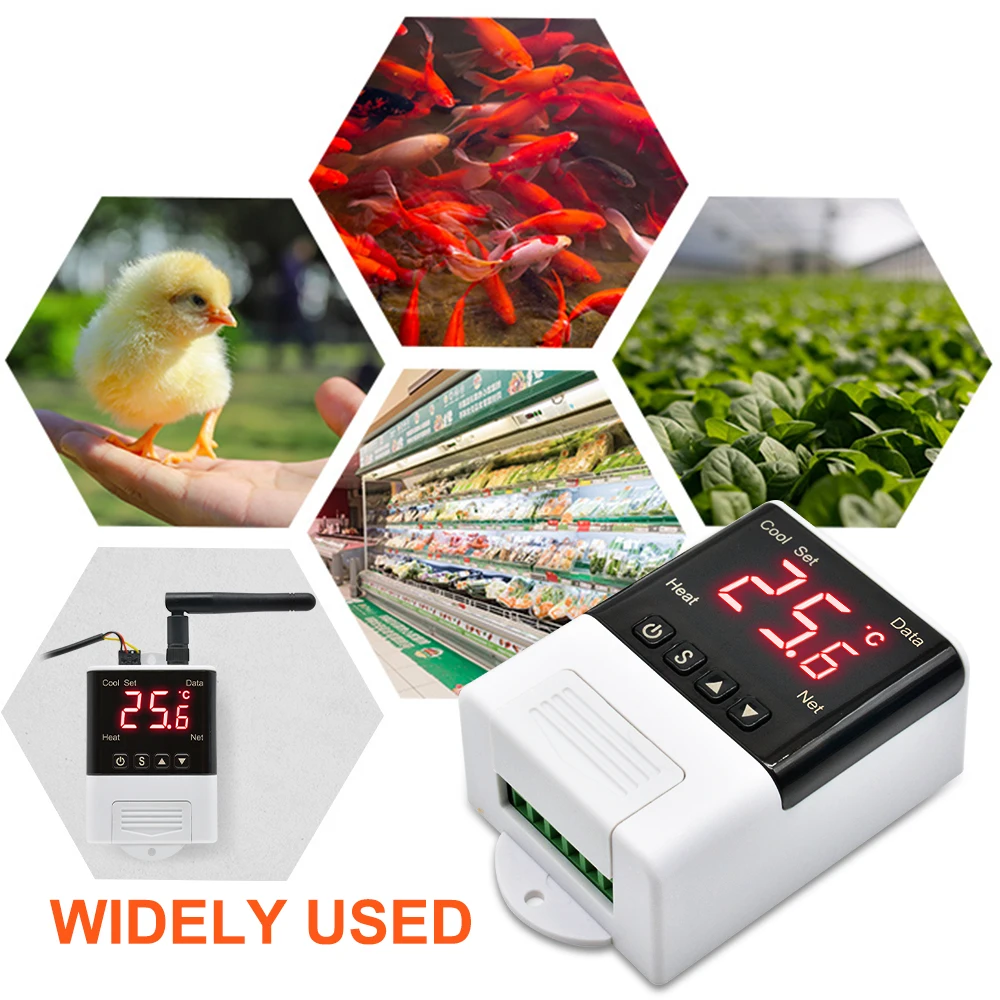 DTC1201 AC 110V 220V Thermostat NTC Sensor Digital Display WiFi Temperature Controller Electronic Digital Thermoregulator W3001