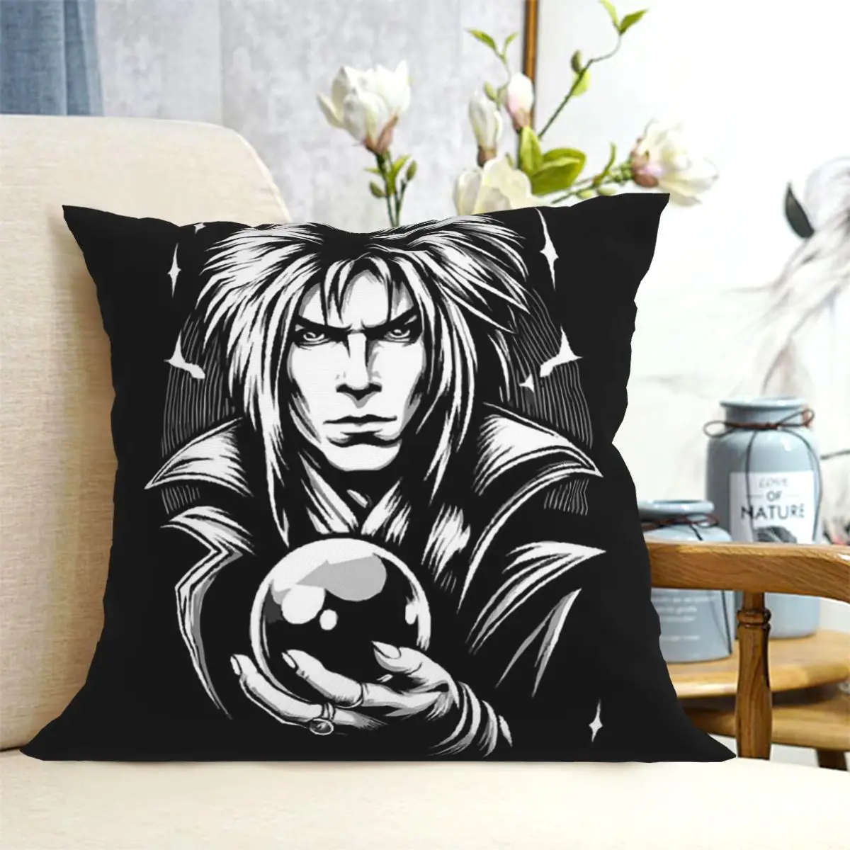 Jareth The Goblin King Labyrinth- It's Only Forever Square Pillowcase Cushion Cover Pillow Case Throw Pillow Cover Bedroom Car