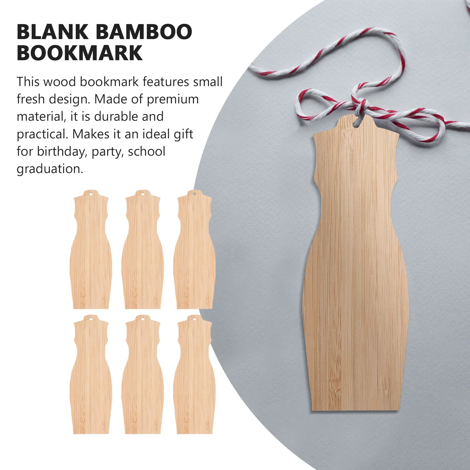 

Unfinished Bamboo Bookmark Bookmarks Wooden Student Stationery Child Decorative