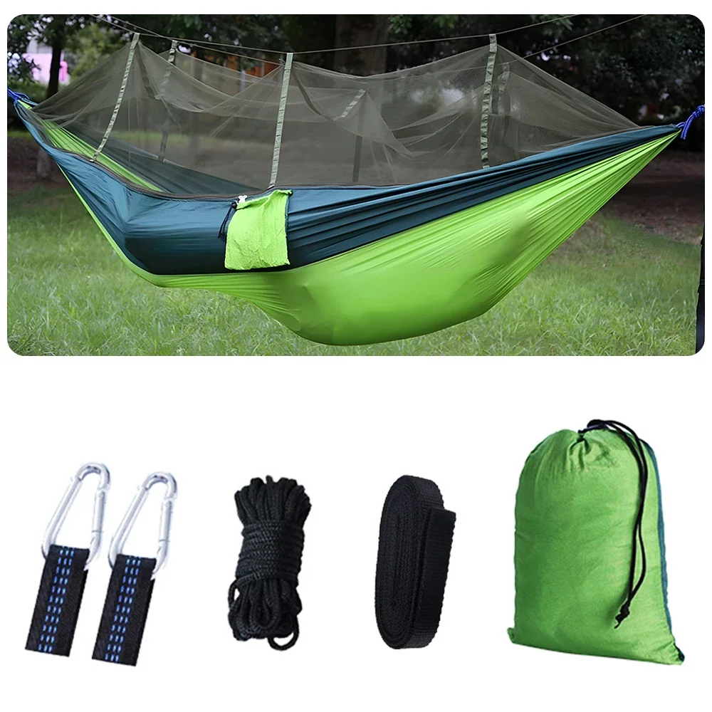 Ultralight Tourist Sleeping hammock 1-2 Person Go Swing With Mosquito Net Hanging Bed Outdoor Camping Hammock Portable 260x140cm