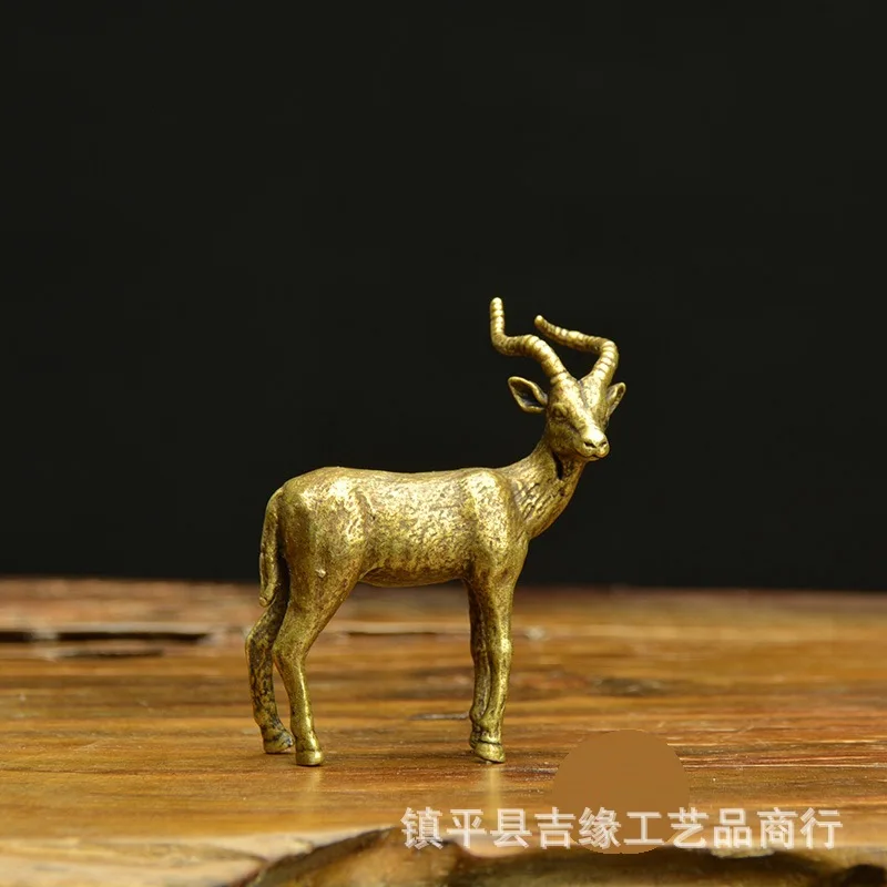 

Brass Antelope Small Ornaments Craft Tea Ornaments Ornament Ornamental Collection Personality Playing with Hands One Piece Drops