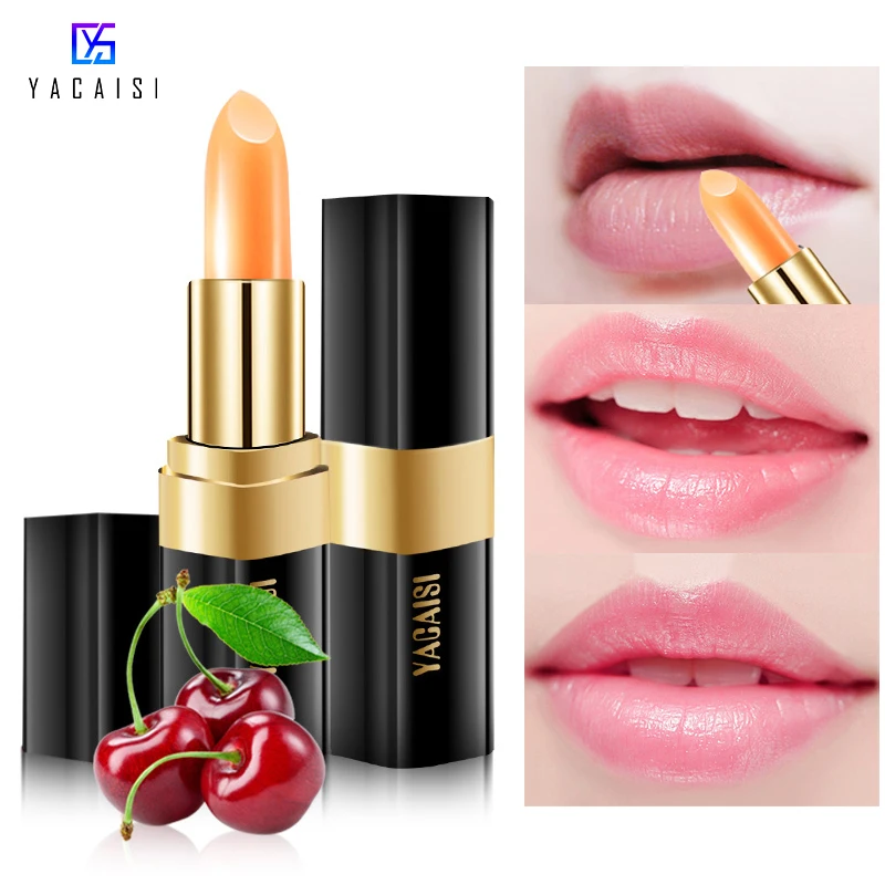 Color Changing Lip Balm Fruit Extract Nutritious Yellow Lipstick Waterproof Lips Makeup Moisturizer Cosmetics Lipbalm Pen Stick