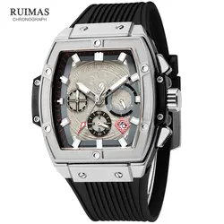 MEGIR & RUIMAS orologi per uomo moda militare Sport Tonneau cronografo orologio da polso al quarzo con data 24 ore 3atm impermeabile