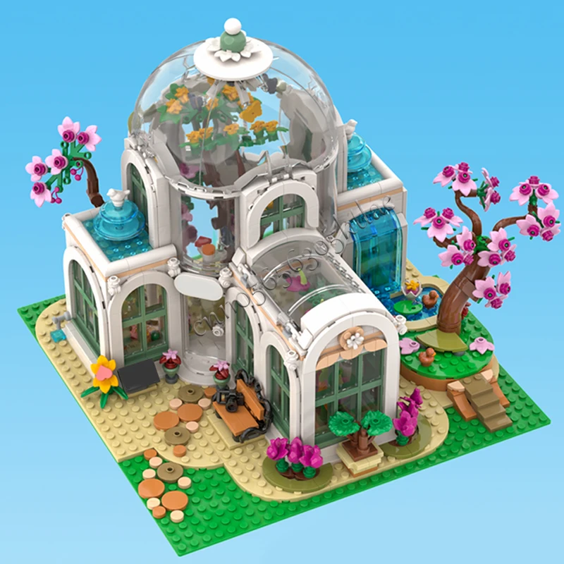 1525 PCS House Street Modular Botanical Garden Friends Set 41757 MOC Customize Modular Building Block DIY Boy Assembly Toy Gift