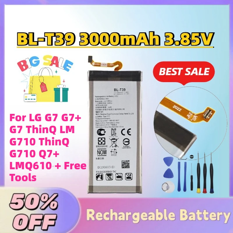 

In Stock New BL-T39 3000mAh 3.85V Mobile Phone Battery For LG G7 G7+ G7 ThinQ LM G710 ThinQ G710 Q7+ LMQ610 + Free Tools