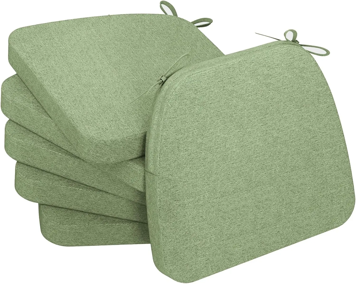 D-Shaped Chair Cushions for Dining Chairs with Ties and Removable Cover, 2'' Thick Dining Kitchen Chair Pads, Ind