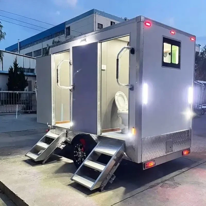 Customized Luxury Self-contained Mobile Restroom Trailer With Air Conditioner Portable Bathroom Toilet