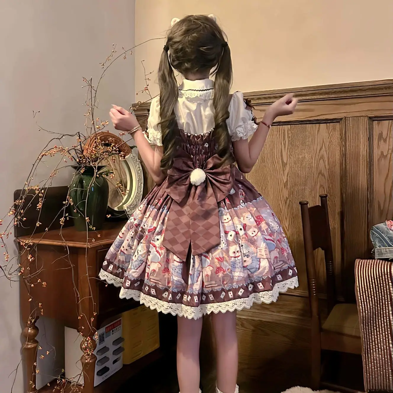 SOIOMES Oryginalny [Alice's Tea Meow Club] Lolita Autentyczny Projekt JSK Jesień/Zima Codzienna Spódnica LO Słodka i Urocza