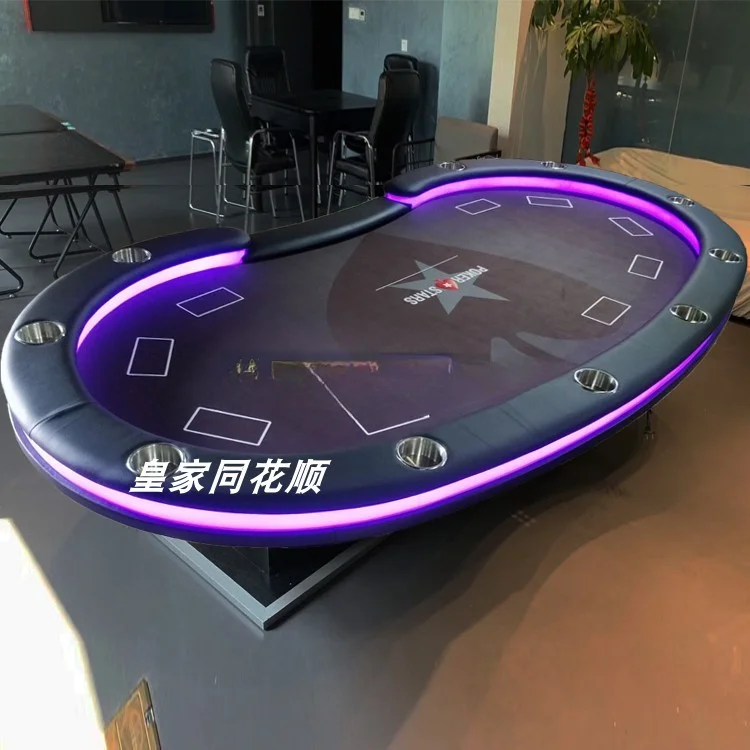 New Texas Hold'em table with remote control LED light can change color chip table competition