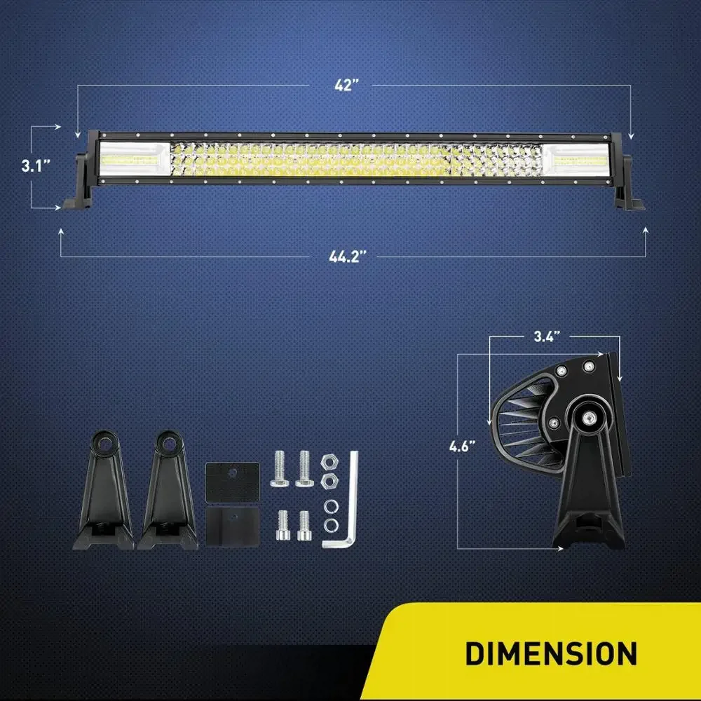 High Lumen 648W Triple Row Combo Beam Semi Truck LED light bar for Trucks