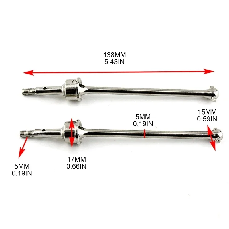 Per 1/7 Unlimited Desert Racer Truck Set di alberi anteriori Riparazione auto W3JF