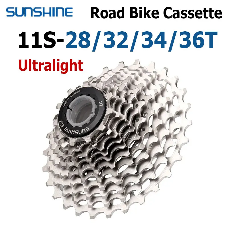 

Sunshine Road Bike Cassette 11 12 Speed Ultralight Speed Bike Ratchet 28T 32T 34T 36T Bicycle 11S K7 12S Sprocket for Shimano